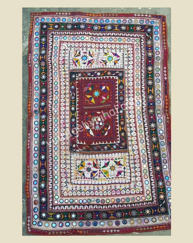 Old Cradle Cloth Ghodiyu Or Dhaniyo Embroidered Textile Art